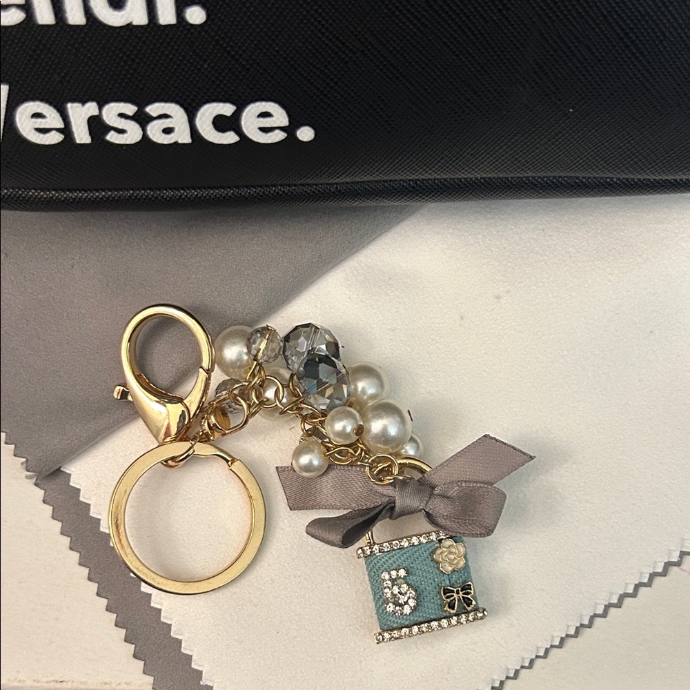 Gold and Gray Keychain